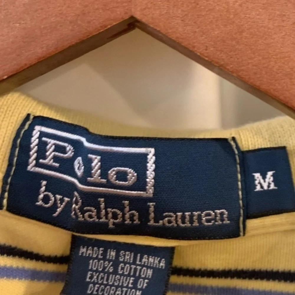 Polo‎ By Ralph Lauren Men’s SZ M Yellow/Blue Striped Short Sleeve Polo Shirt